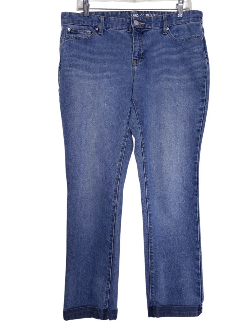 Gap Boyfriend Fit Cuffed Hem Dark Indigo Wash Jeans Women's Size 10/30